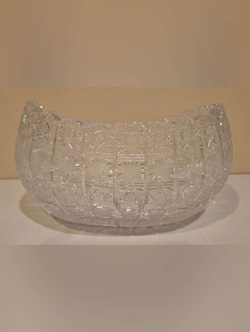 Vintage Czech Bohemian Heavy Lead Crystal Bowl